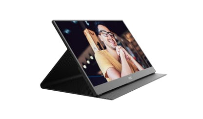 AOC 16" Portable Monitor FHD 60Hz USB-C IPS Ultra Slim Smart Cover 16T20 | 1920×1080 Computer Monitor, USB-C, Mini HDMI, Built-in Speakers, Smart Cover, Ultra Slim, VESA Mount, Low Blue Light - size: 15.6 inch Smart Cover