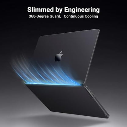 MOSISO Compatible with MacBook Pro 16 inch Case M5 M4 M3 M2 M1 2026-2021 | Seamlessly Closes Anti-Crack&Anti-Fingerprints Hard Shell for A3429 A3428 A3403 A3186 A2991 A2780 A2485, Space Black Clear - color: Space Black Clear
