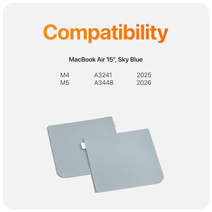 GhostShield Premium Palm Rest Protector Skin Cover Set, Scratches and Wear Protection, Compatible with MacBook Air 15" 2026 2025 2024 2023 with M5/M4/M3/M2, A3448 A3241 A3114 A2941, Sky Blue - color: Sky Blue