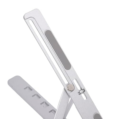 Foldable Laptop Stand for Air Pro Under 15.6 Inch, Portable Aluminum Alloy Heat Dissipation Computer Riser with 7 Angle Adjustment, Ergonomic Nonslip Holder for Desk