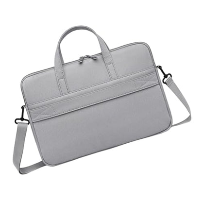 Uonlytech Laptop Carrying Bag PU Leather Tablet Case with Double Zipper Design for Devices Stylish Business Tote for Work Travel College