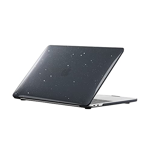 Se7enline for MacBook Pro 14 inch Case 2026-2021 M5 M4 M3 M2,Glitter Black | Crystal Glitter Bling Matte Hard Shell Laptop Case with Keyboard Cover Anti-Scratch Heat Dissipation Full Port Access - color: Glitter Black
