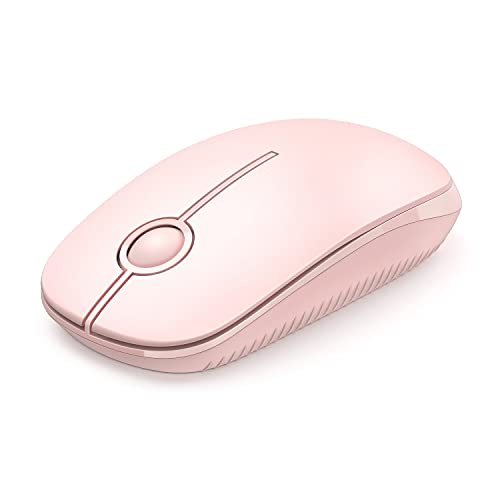 Unipows Wireless Mouse-2.4G Slim Portable Computer Mouse, Pink | Nano Receiver, Less Noise Mobile Optical Mice for Notebook, PC, Laptop, Desktop - color: Pink
