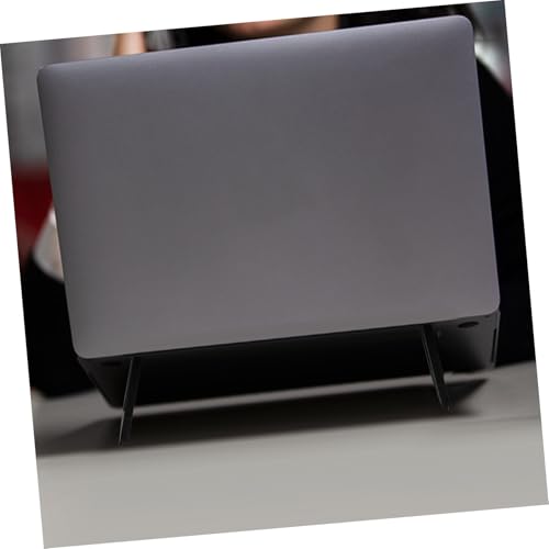Ipetboom Portable Foldable Laptop Stand Heightened Plastic Notebook PC Holder for Travel and Home Office Use, Black Compact Computer Bracket with Folding Design