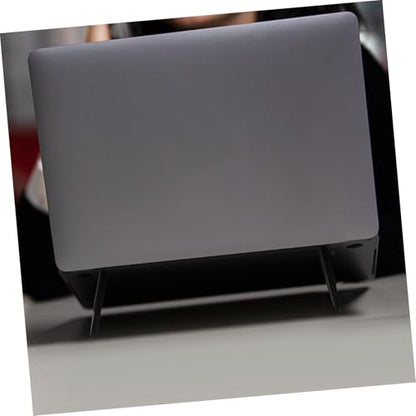 Ipetboom Portable Foldable Laptop Stand Heightened Plastic Notebook PC Holder for Travel and Home Office Use, Black Compact Computer Bracket with Folding Design