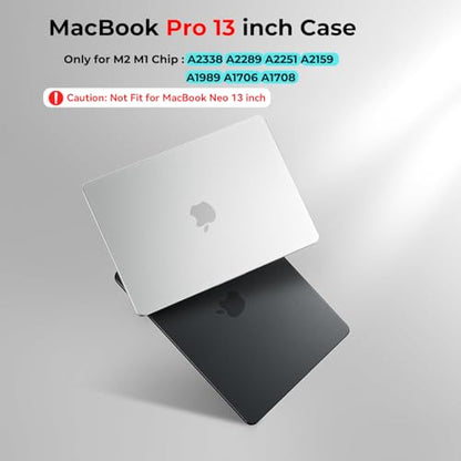 BlueSwan Flexible Case for MacBook Pro 13 inch, M2 M1 2022-2016 | Anti-Scratch Protective Laptop Cover with Grippy Matte Texture, Seamless Fit and Lightweiht, Frosted Black - color: Frosted Black, size: Pro 13-inch (2018-2022)
