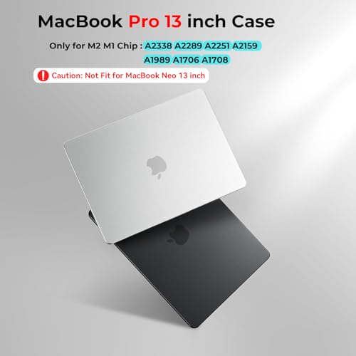BlueSwan Flexible Case for MacBook Pro 13 inch, M2 M1 2022-2016 | Anti-Scratch Protective Laptop Cover with Grippy Matte Texture, Seamless Fit and Lightweiht, Frosted White - color: Frosted White, size: Pro 13-inch (2018-2022)