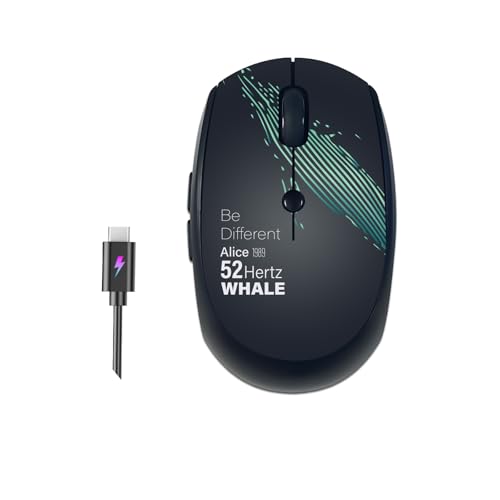 Wireless Mouse (Bluetooth+2.4G) Rechargeable Portable Silent Computer Mouse with Quiet Click and 3 DPI for Laptop/PC/Mac/MacBook/Chromebook/Surface Pro/iPad/Tablet (Whale1) - color: Whale1