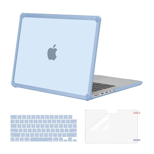 MOSISO Compatible with MacBook Pro 14 inch Case M5 M4 M3 M2 M1 2026-2021 | 3 in 1 Kit Anti-Crack Hard Shell with TPU Bumper, A3427 A3426 A3434 A3112 A3185 A3401 A2918 A2992 A2779 A2442, Sky Blue - color: Sky Blue