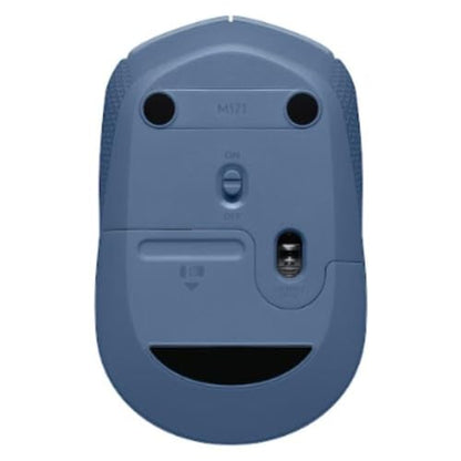 Logitech M170 Compact Ambidextrous 2.4 GHz Wireless Mouse - Blue Grey | Ambidextrous mouse with 2.4 GHz USB-A Nano Receiver, Optical Tracking, 12-Months Battery Life, PC, Mac, Laptop compatible - color: Blue Grey