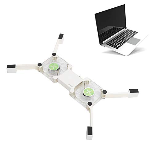 ASHATA Portable Laptop Cooling Pad, Foldable Cooler Pad with 2 Light Emitting Fans, Antiskid Mount, USB Powered Heat Dssipation Stand for Notebook Computer