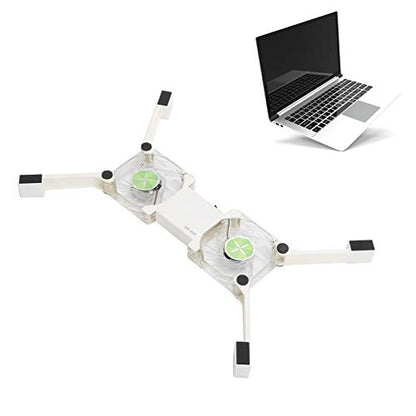 ASHATA Portable Laptop Cooling Pad, Foldable Cooler Pad with 2 Light Emitting Fans, Antiskid Mount, USB Powered Heat Dssipation Stand for Notebook Computer