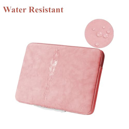 Megoo 15" Laptop Sleeve Case Soft PU Leather Carry Case(Pink) | Fit for Microsoft Surface Laptop 8/7/6/5/4 15.6", and Most 15"-16" Samsung/HP/Dell/Lenovo Notebook Chromebook Computers - color: Pink, size: 15~16inches