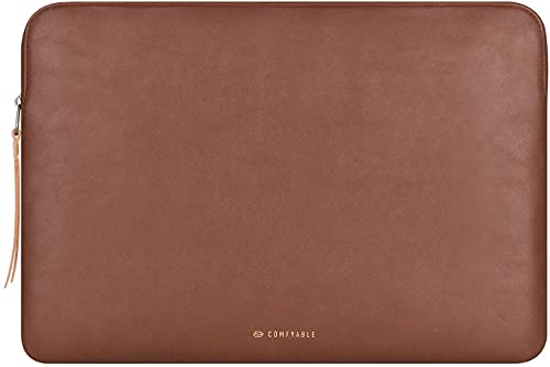 Comfyable Slim Laptop Sleeve Compatible with 13 Inch MacBook Air 13 in M5 M4 M3 M2, 13" MacBook Pro/Neo, PU Leather Bag Water-Resistant Cover Case, Brown - color: Brown, size: For 13" Mac Pro & Air & Neo