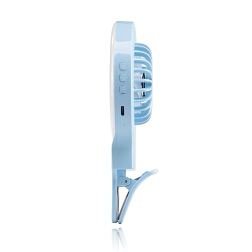 Fangirl by Remi: 2-in-1 Clip on Phone Fan and Selfie Ring Light (Blue) - color: Blue