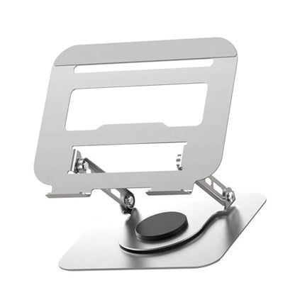 Laptop Bracket Tablet Multifunctional Desktop Lazy 360 Degree Rotation Foldable Stand Ergonomic Adjustable Notebook Holder - color: Silver