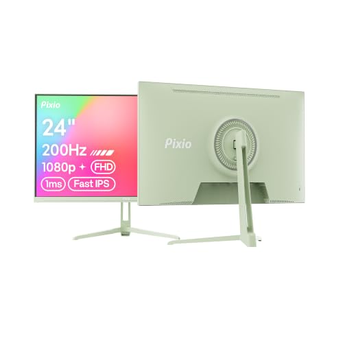 Pixio PX248 Wave Mint Green 24 inch 200Hz Refresh Rate FHD 1080p Resolution Fast IPS Panel 1ms GTG Response Time Built-in Speakers Gaming Monitor with Adaptive Sync - color: Mint Green
