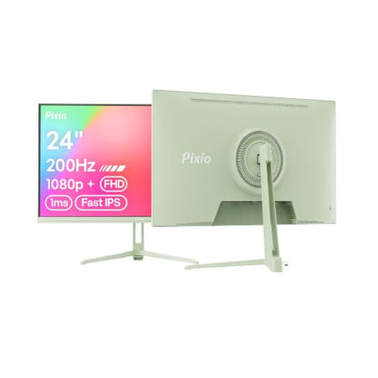 Pixio PX248 Wave Mint Green 24 inch 200Hz Refresh Rate FHD 1080p Resolution Fast IPS Panel 1ms GTG Response Time Built-in Speakers Gaming Monitor with Adaptive Sync - color: Mint Green