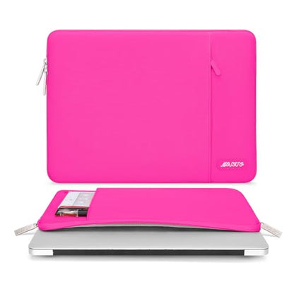 MOSISO Laptop Case 13 inch, Laptop Sleeve Bag with Pocket | Compatible with MacBook Neo A3404 2026/Air/Pro 13 M5/M4/M3/M2/M1 2026-2016, Polyester Vertical Computer Bag, Bright Rose - color: Bright Rose, size: 13 inch