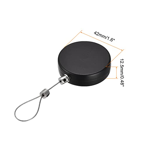 MECCANIXITY Round Retractable Cable Lock with Self-Adhesive, Remote Control Security Lock Anti-Lost Rope Hardware Cable Lock 600g Tensile Force Black - color: Black