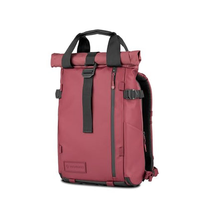 WANDRD PRVKE Rolltop 15L V4 Photography Bundle – Compact Travel Camera Backpack with Essential Camera Cube and Laptop Sleeve - color: Rhone Burgundy, size: 15L (Photography Bundle), style: Rolltop