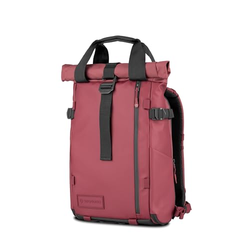 WANDRD PRVKE Rolltop 15L V4 Photography Bundle – Compact Travel Camera Backpack with Essential Camera Cube and Laptop Sleeve - color: Rhone Burgundy, size: 15L (Photography Bundle), style: Rolltop