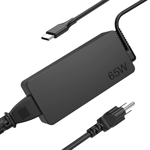65W 45W USB C Laptop Charger Compatible with Lenovo ThinkPad Yoga Chromebook 65W Laptop AC Adapter Power Supply Cord - color: Ceramic Black