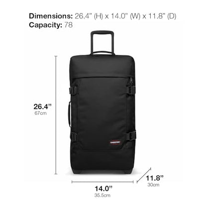 Eastpak Tranverz M – 78L Large Wheeled Luggage with Dual Compartments, TSA Lock, Compression Straps & Smooth-Wheeling System, Sunday Grey - color: Sunday Grey, size: 78 Liter Checked Bag