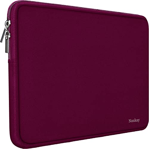 Laptop Sleeve,13-13.3 Inch Resistant Neoprene Laptop Sleeve/Notebook Computer Pocket Case/Tablet Briefcase Carrying Bag Compatible with MacBook Pro,MacBook Air,Notebook Computer-(Wine Red) - color: red, size: 13.3 inch