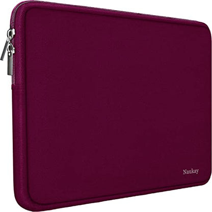 Laptop Sleeve,13-13.3 Inch Resistant Neoprene Laptop Sleeve/Notebook Computer Pocket Case/Tablet Briefcase Carrying Bag Compatible with MacBook Pro,MacBook Air,Notebook Computer-(Wine Red) - color: red, size: 13.3 inch