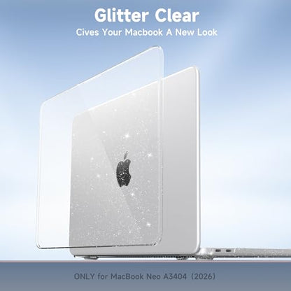Glitter Case Compatible with MacBook Neo 13 inch Laptop 2026 (Model A3404), Scratch Resistant Protective Hard Shell Cover, Glitter Clear - color: Glitter Clear