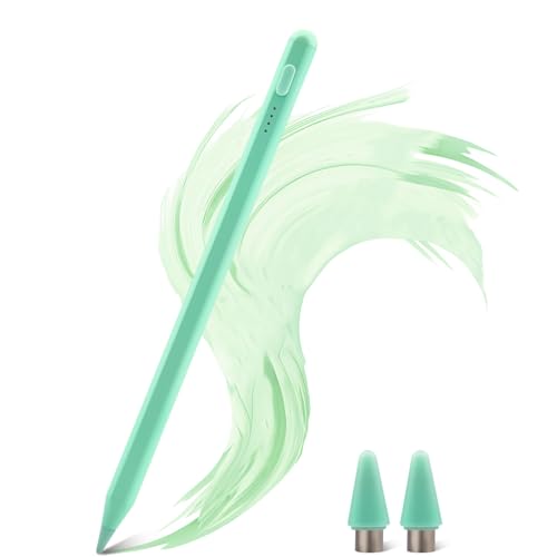 Universal Stylus Pen for iPad iPhone Android Tablets, No Bluetooth or Pairing Needed, USB-C Fast Charging, 4 LED Battery Indicators, Works with Most Touchscreen Devices, Green - color: green