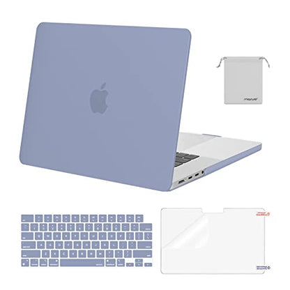 MOSISO Compatible with MacBook Pro 16 inch Case M5 M4 M3 M2 M1 2026-2021 | A3429 A3428 A3403 A3186 A2991 A2780 A2485, Protective Hard Shell Case&Keyboard Cover&Screen Film&Pouch, Lavender Gray - color: Lavender Gray