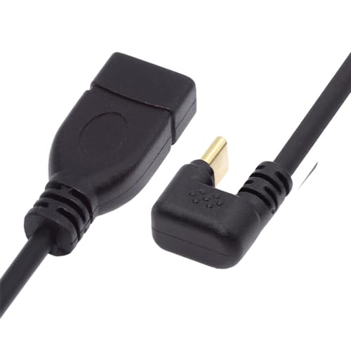 USB-C USB 3.1 Type-C Male to USB 3.0-A Female 10Gbps OTG Data Power Cable Opposite U Shape Back Angled - style: U Shape Back Cable