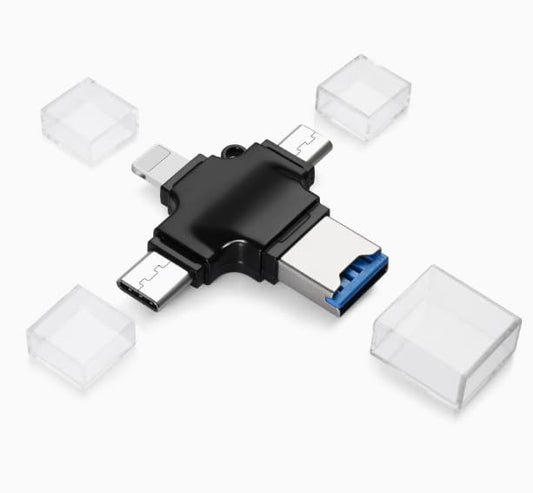 Diymore 4 in 1 USB 3.0 and USB-C to SD Card Reader Adapter, High-Speed Data Transfer for MacBook Pro, iPad Pro, Samsung Notebook, Dell XPS
