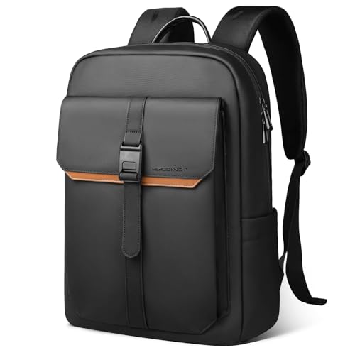 hk Slim Laptop Backpack for Men Women | Lightweight Business Backpacks 17.3 Inch Water-resistant Computer Bag for College Work Daily - color: Black, size: 18 x 12 x 6 inches