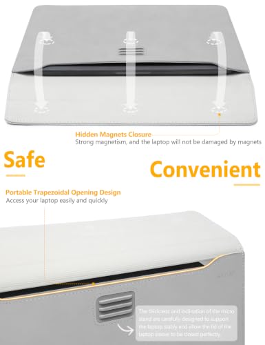 HYZUO 13.3-14 Inch Laptop Case Sleeve with Adjustable Stand, Light Gray | for MacBook Pro 14 M5/M4/M3/M2/M1 Pro/Max A3426 A3427 2026-2021, MacBook Air/Pro 13.3, 13.8-13.5 Surface Laptop - color: Light Gray, size: 13.3-14 Inch