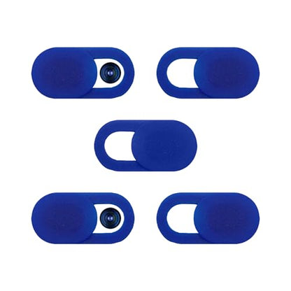 5-Pack Webcam Cover Slide, Ultra-Thin Privacy Shield for Laptop, Tablet, Phone, Desktop, Sliding Lens Cover for Personal and Office Use - color: 5 Dark Blue