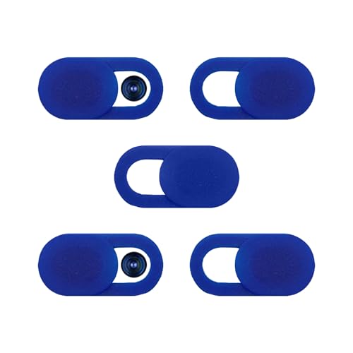 5-Pack Webcam Cover Slide, Ultra-Thin Privacy Shield for Laptop, Tablet, Phone, Desktop, Sliding Lens Cover for Personal and Office Use - color: 5 Dark Blue