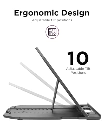 Lenovo 2-in-1 Laptop Stand - Adjustable, Portable, Foldable, Ergonomic, Non-Slip, Compatible with Laptops up to 15" and Cell Phones, Ideal for Travel