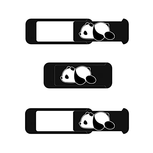 Laptop Camera Cover Slide,Webcam Cover Slide,Protecting Your Privacy Security & Shelter from Breath Lamp-Cute Pattern Design丨Fits Laptop & Desktop, PC-Ultrathin for iMac(Pnada) - color: Cute Panda - Black