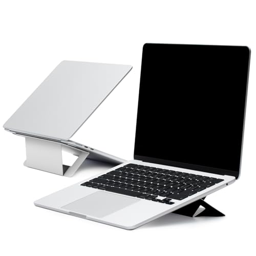 MOFT Laptop Stand for Desk, Adhesive Airflow Laptop Cooling Stand for Heat Dissipation with 2 Adjustable Viewing Angles, Foldable & Portable Computer Stand Compatible with Laptops 11"-16",Misty Cove - color: Misty Cove, size: 11.6"-16" Laptops-air Flow
