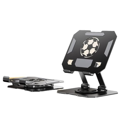 360° Rotatable Metal Tablet Stand, Adjustable Folding Desktop Stand for iPad/iPhone/Switch, Universal Use for Office/Movie/Studying/Drawing/Gaming - color: Black