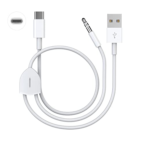 USB C to 3.5mm Audio Aux Jack Cable with Charging Cord | Compatible with iPhone 17/16/15 / Samsung Galaxy S20/S20, Type C Port