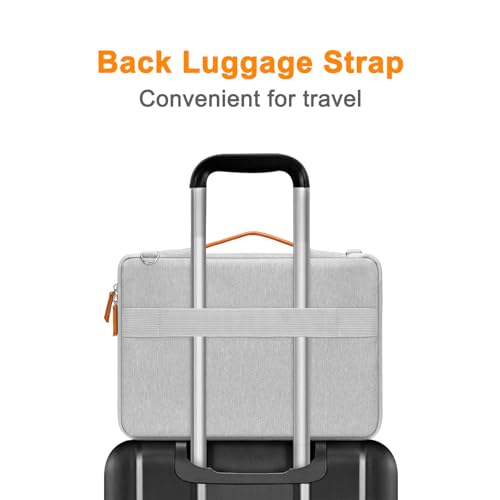 MOSISO 360 Protective Laptop Bag for men, 15-16 inch Computer Bags Compatible with MacBook Pro 16/Air 15, HP Dell Lenovo Asus Acer, Flapover Laptop Sleeve Bag with Trolley Sleeve&Pockets, Gray - color: Gray