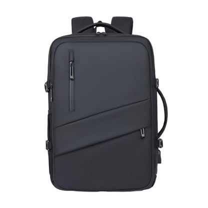 Business Travel Laptop Backpack Laptop Bag with USB Charging Port for Men Women Computer Bag for Laptop and Notebook - color: Black