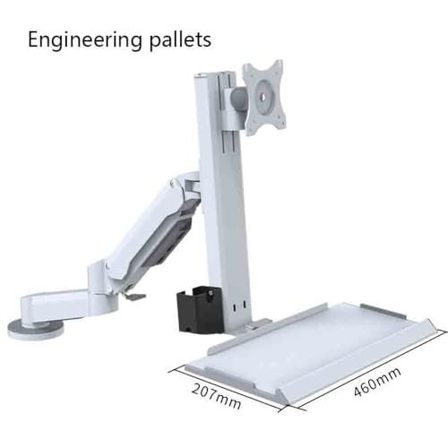 Adjustable Monitor Arm Dual Arm Clamping Table Monitor Stand with Engineering Tray Suitable for 15-32 Inches for Screens