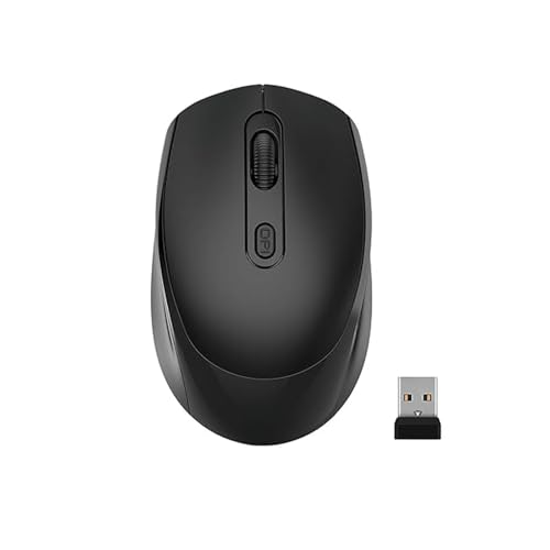 Guiheng Wireless Bluetooth Mouse,Dual Mode Rechargeable Silent Slim Laptop Mouse,Portable(BT5.2+USB Receiver) Computer Mice,for Laptop,Desktop Computer,ipad Tablet,Phone,Mac (Black)