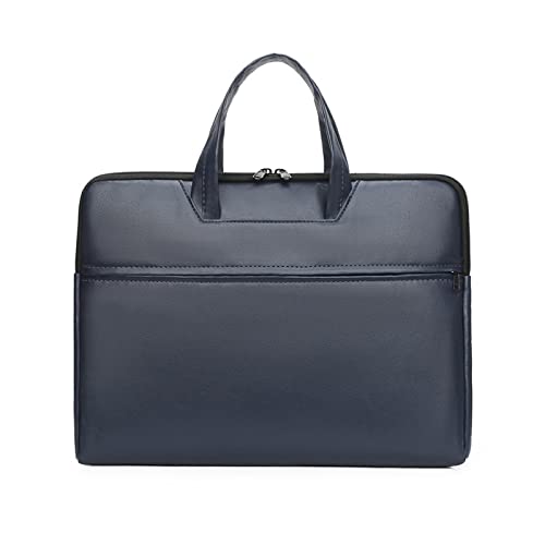 Tote Laptop Bag with Handles Zippers Organize for Notebook Computer Sleeve Handbag Bag Leather Laptop for Men - color: Blue