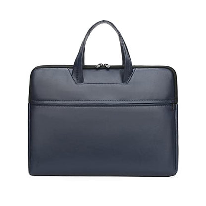 Tote Laptop Bag with Handles Zippers Organize for Notebook Computer Sleeve Handbag Bag Leather Laptop for Men - color: Blue